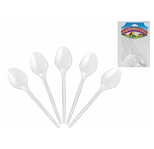 COLHER PLÁSTICO SOBREMESA BRANCO C/12 UNID