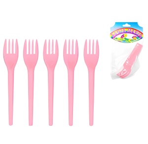 GARFO SOBREMESA PLÁSTICO ROSA C/12 UNID