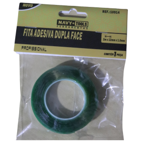 FITA DUPLA FACE VERDE 12MM X 2M - 10914