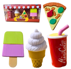 BORRACHA ESCOLAR DIVERTIDAS C/4 PÇS - HE40709