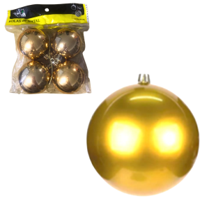 NT - BOLA LISA DOURADA 5CM C/4PÇ - NTB1003D