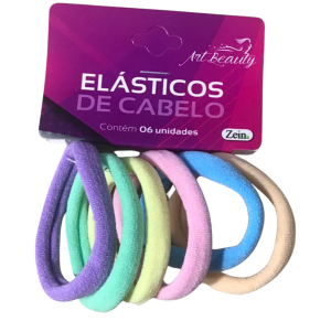 ELASTICO P/CABELO PASTEL C/12 CART C/6 PÇS - ZG126