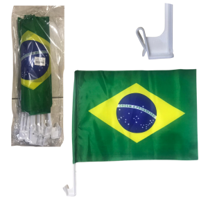 BRASIL BANDEIRA POLIESTER 30X45CM P/CARRO C/10 PÇS - AX20875-A