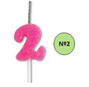 VELA GLITER PQ ROSA Nº 2
