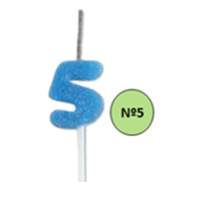 VELA GLITER PQ AZUL Nº 5