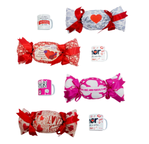 ALMOFADA 30CM BALA AMOR C/CANECA - M301A-K