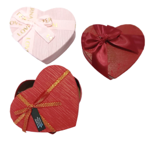 CAIXA DE PRESENTE CORAÇÃO 16X14X6CM SORTIDA