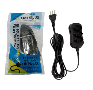 EXTENSÃO ELETRICA TRIPOLAR 2M C/3 TOMADAS - REF 505