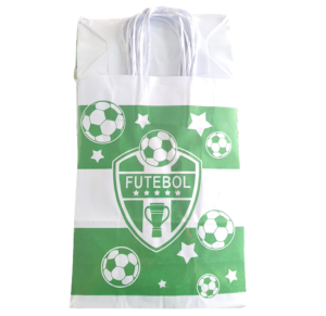 SACOLA KRAFT FUTEBOL VD/BR 18X09X22 C/10 UNID