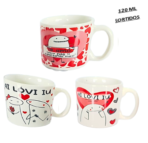 CANECA DE PORCELANA 120ML - FLORK NAMORADOS - U21-34