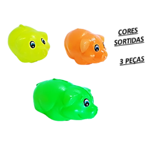 PORQUINHO PLASTICO 12X6CM C/ 3 PÇS - 0853A