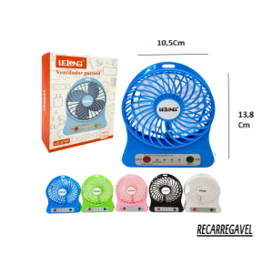 MINI VENTILADOR 13,8 X 10,5CM RECARREGAVEL - LE-5707