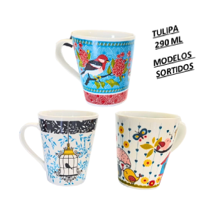 CANECA TULIPA 290ML - PASSAROS - D51-290