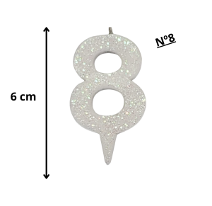 VELA MINI BRILHO BRANCA N°08