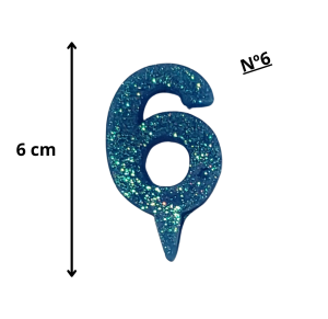 VELA MINI BRILHO AZUL N°06