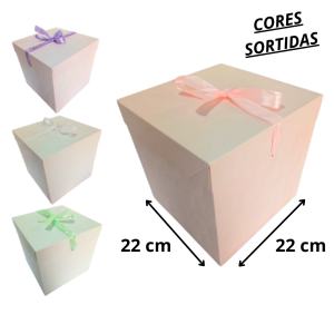 CAIXA DE PRESENTE CORAÇÕES 22X22X22CM - RMT1894