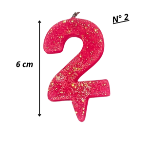 VELA MINI BRILHO ROSA N°02