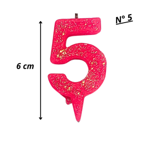 VELA MINI BRILHO ROSA N°05