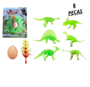 DINOSSAURO BRILHA NO ESCURO C/8 PÇS - ASH-15.5510