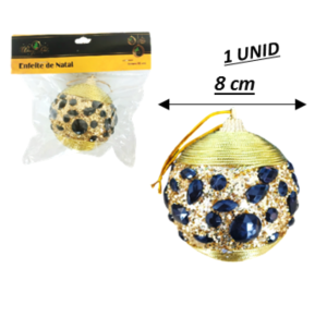 NT - BOLA DECORADA GOLD E PRETA 8CM - NTB30839