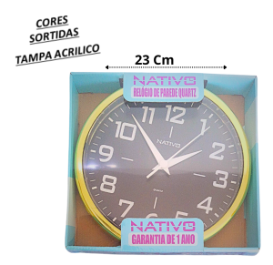 RELOGIO DE PAREDE DOURADO PRETO - 80406-6