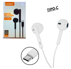 FONE DE OUVIDO REDONDO C/MICROFONE - TIPO C - LE-0261