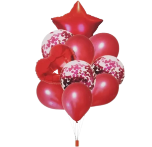 BALÃO KIT C/8 PÇS BOUQUET VERMELHO - Q21039