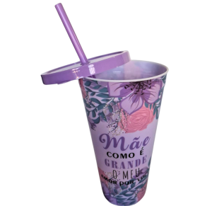 COPO MÃE C/TAMPA E CANUDO 600ML - HG59635